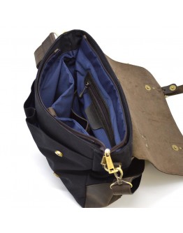 Мужская сумка-портфель из плотного канваса и натуральной кожи TARWA RGc-3960-3md