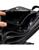 Фотография Мужская черная кожаная сумка через плечо c ручкой TARWA GA-6045-3md