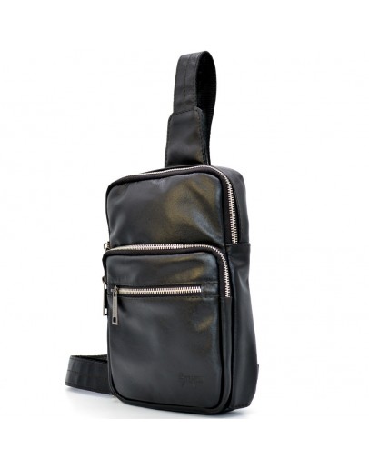Фотография Мужской кожаный рюкзак - слинг на 1 шлейку TARWA GA-0904-4lx