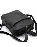 Фотография Кожаный рюкзак для ноутбука черного цвета на два отделения Tarwa RA-7280-3md