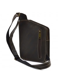 Кожаный мужской рюкзак слинг TARWA RC-0096-3md