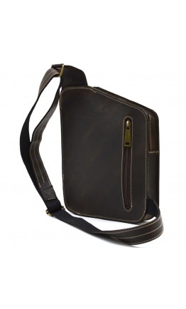 Кожаный мужской рюкзак слинг TARWA RC-0096-3md