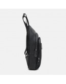 Фотография Мужской кожаный рюкзак - слинг черный Keizer K14034bl-black