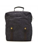 Фотография Серый удобный рюкзак из натуральной кожи и прочной ткани канвас TARWA RGc-3420-3md