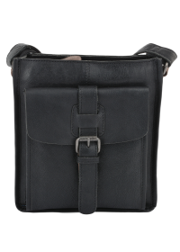 Кожаная черная мужская сумка - планшет Ashwood 4551 VT BLK