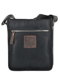 Кожаная черная мужская сумка - планшет Ashwood 4551 VT BLK