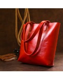 Фотография Красная женская сумка-шоппер из натуральной кожи Shvigel 16366