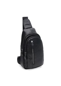 Черный мужской слинг кожаный Keizer K15609bl-black