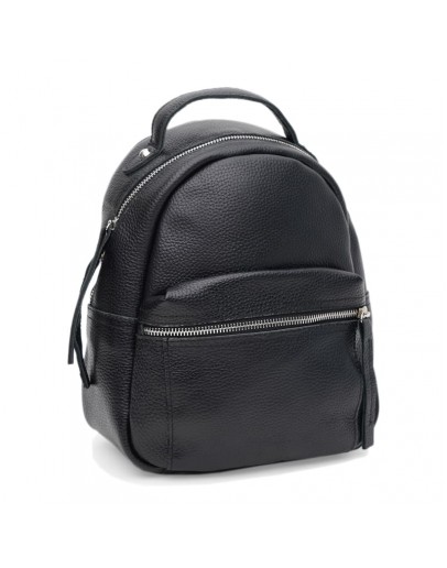 Фотография Кожаный женский черный рюкзачек Ricco Grande 1l605bl-black