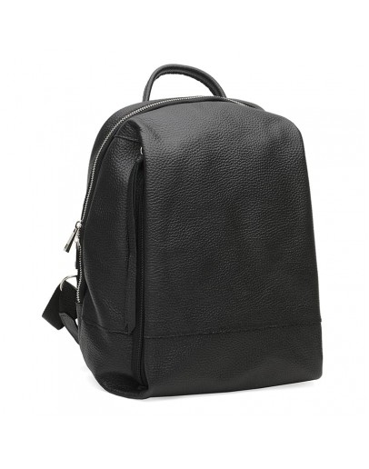 Фотография Кожаный черный женский рюкзак Ricco Grande 1l606-black