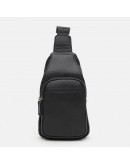 Фотография Мужской кожаный черный слинг - рюкзак Ricco Grande K16165a-black