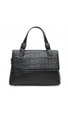 Женская кожаная сумка среднего размера Ricco Grande K1619-black