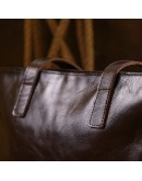 Фотография Кожаная темно-коричневая женская сумка-шоппер Shvigel 16370