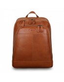 Фотография Кожаный мужской фирменный рюкзак рыжего цвета Ashwood 8144 Tan