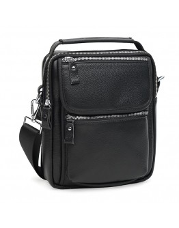 Мужская кожаная сумка в руку и на плечо Keizer K18209bl-black