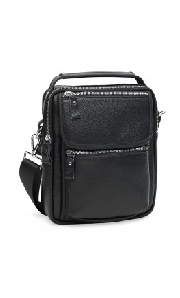 Мужская кожаная сумка в руку и на плечо Keizer K18209bl-black