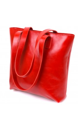 Красная женская сумка-шоппер из натуральной кожи Shvigel 16366