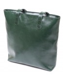 Фотография Кожаная женская зеленая сумка-шоппер Shvigel 16367