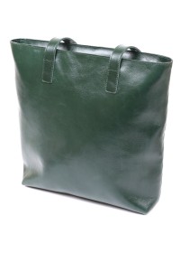 Кожаная женская зеленая сумка-шоппер Shvigel 16367