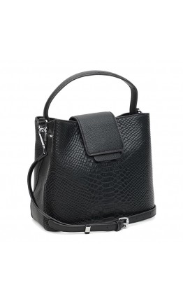Женская кожаная черная сумка Ricco Grande K1MH9001-black