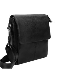 Мужская черная кожаная сумка на плечо Borsa Leather 1t8871-black