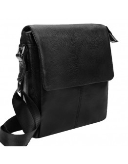 Мужская черная кожаная сумка на плечо Borsa Leather 1t8871-black