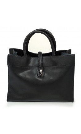 Женская черная кожаная вместительная сумка Grays F-S-GR-883A