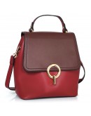 Фотография Рюкзак женский кожаный двухцветный красно-коричневый Olivia Leather F-S-Y01-7002R