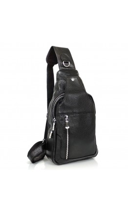 Мужской кожаный черный слинг Tiding Bag FL-N2-6090A