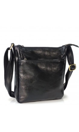 Черная классическая кожаная мужская сумка на плечо Firenze Italy IF-S-0004A