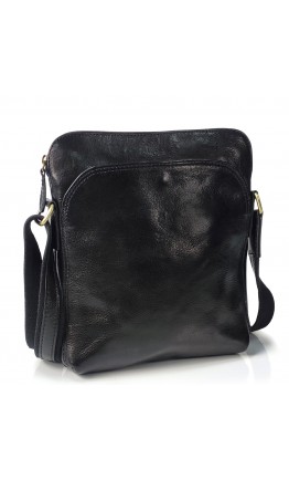 Черная вместительная кожаная сумка на плечо Firenze Italy IF-S-0008A