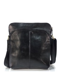Черная вместительная кожаная сумка на плечо Firenze Italy IF-S-0008A