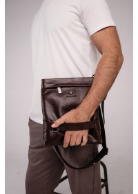 Мужская кожаная коричневая сумка мессенджер Blamont P7870761C