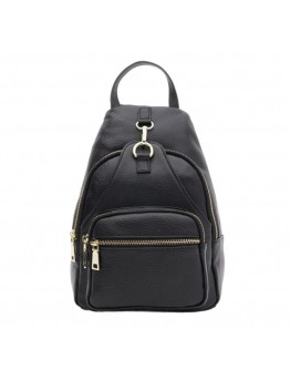 Черный кожаный женский рюкзак Borsa Leather K1162-black
