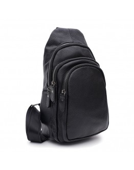 Мужской кожаный рюкзак - слинг Keizer K14036bl-black