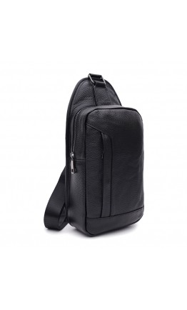 Мужской кожаный рюкзак - слинг Keizer K161811-black