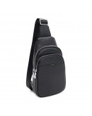 Фотография Мужской кожаный черный слинг - рюкзак Ricco Grande K16226bl-black