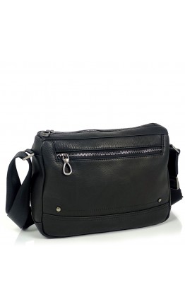 Мужской черный кожаный горизонтальный мессенджер Tiding Bag S-JMD10-2058A