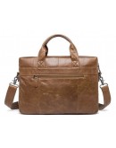 Фотография Мужская кожаная сумка для ноутбука и документов светло-коричневая Tiding Bag S-M56-7122C-2