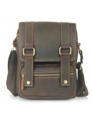 Фотография Кожаная коричневая сумка на плечо из винтажной кожи Tiding Bag T1172-kr
