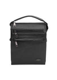 Мужская кожаная черная сумка - барсетка Ricco Grande T1tr0025bl-black