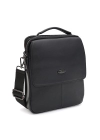 Мужская кожаная черная сумка - барсетка черная Ricco Grande T1tr0044bl-black