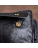 Фотография Кожаная черная сумка на плечо - бананка Vintage 14809