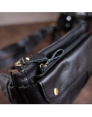 Фотография Кожаная черная сумка на плечо - бананка Vintage 14809