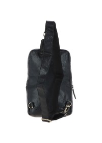 Черная мужская кожаная нагрудная сумка - слинг Ashwood G39 Black