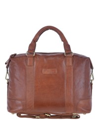 Кожаная мужская фирменная деловая рыжая сумка Ashwood G34 HONEY