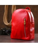 Фотография Красный женский кожаный рюкзак небольшого размера Shvigel 16316