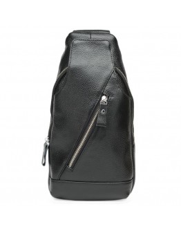 Черный слинг мужской кожаный Keizer k15029-black