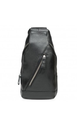 Черный слинг мужской кожаный Keizer k15029-black