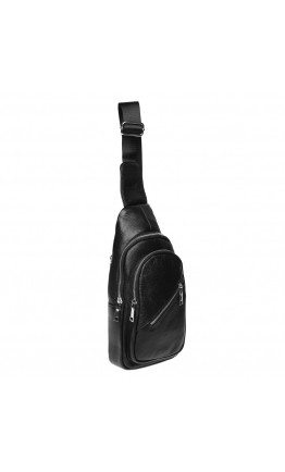 Слинг черный мужской Borsa Leather k16603-black